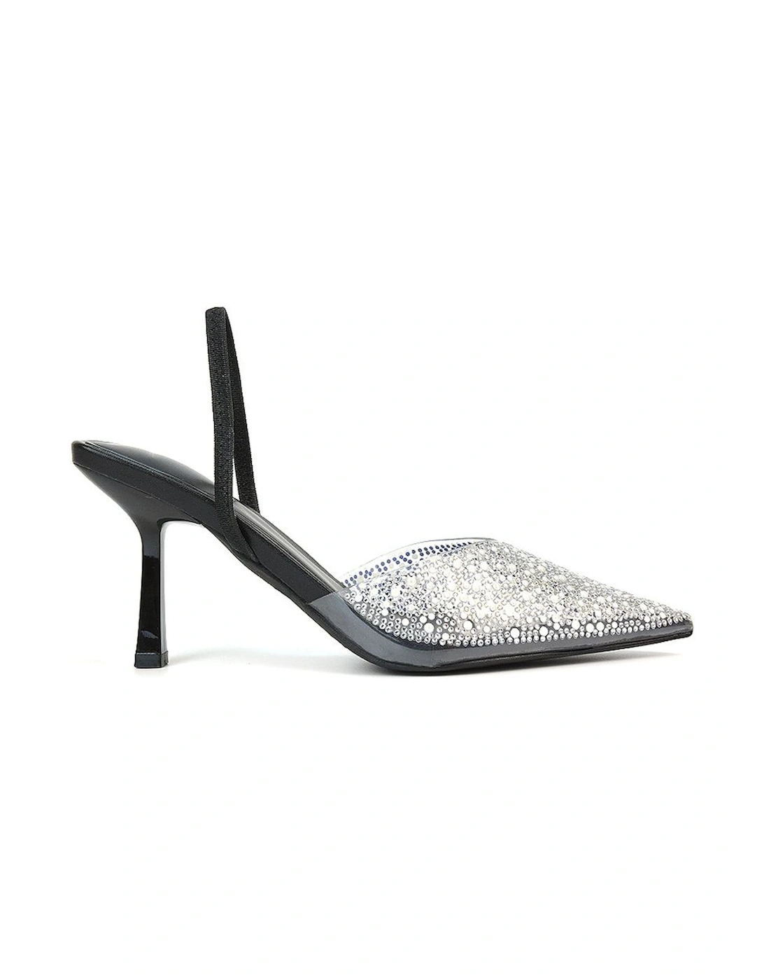 'Kadie' Perspex Jewel Pointed Toe Court Shoe Sandals With Slingback, 2 of 1