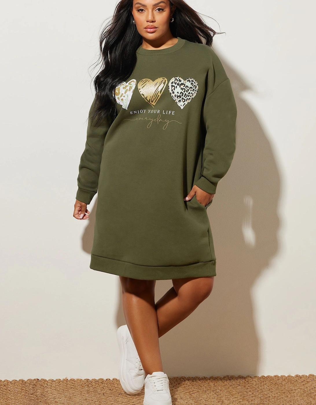 Slogan Sweatshirt Dress, 2 of 1