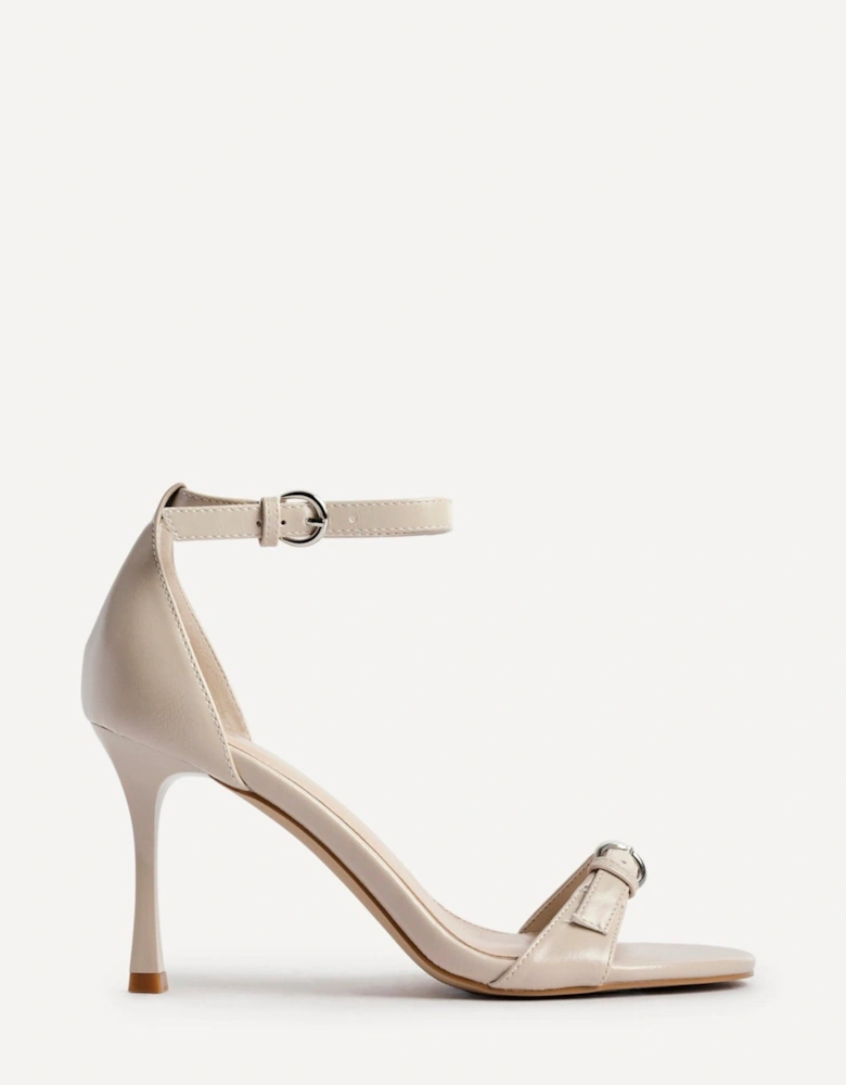 Prestige Nude Faux Leather Stiletto Heeled Sandals