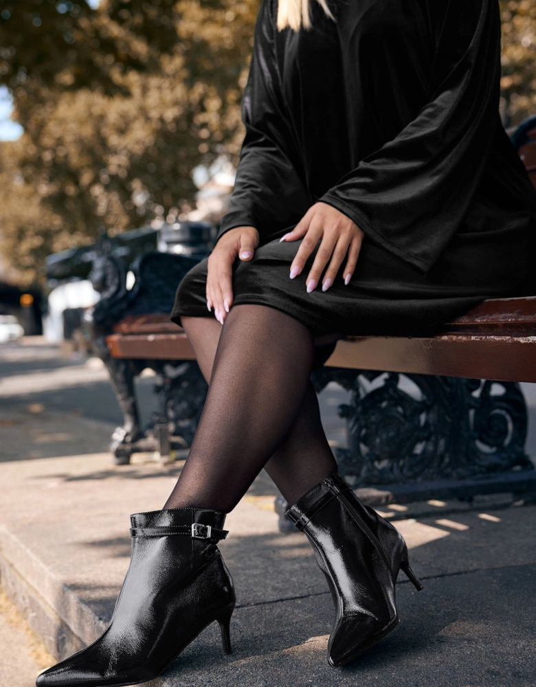 Pointed Toe Kitten Heel Boots