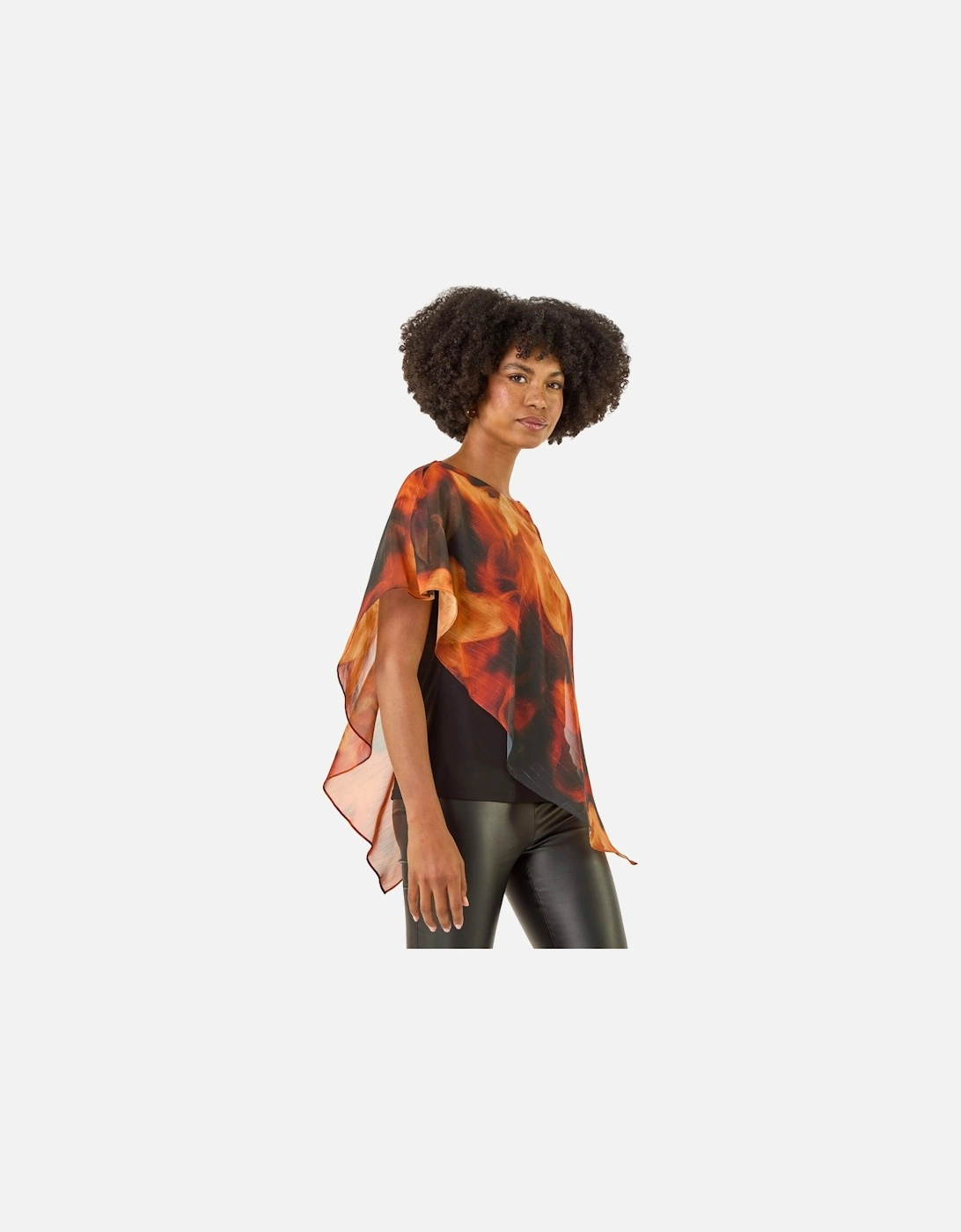Fire Metallic Asymmetric Overlay Top, 2 of 1
