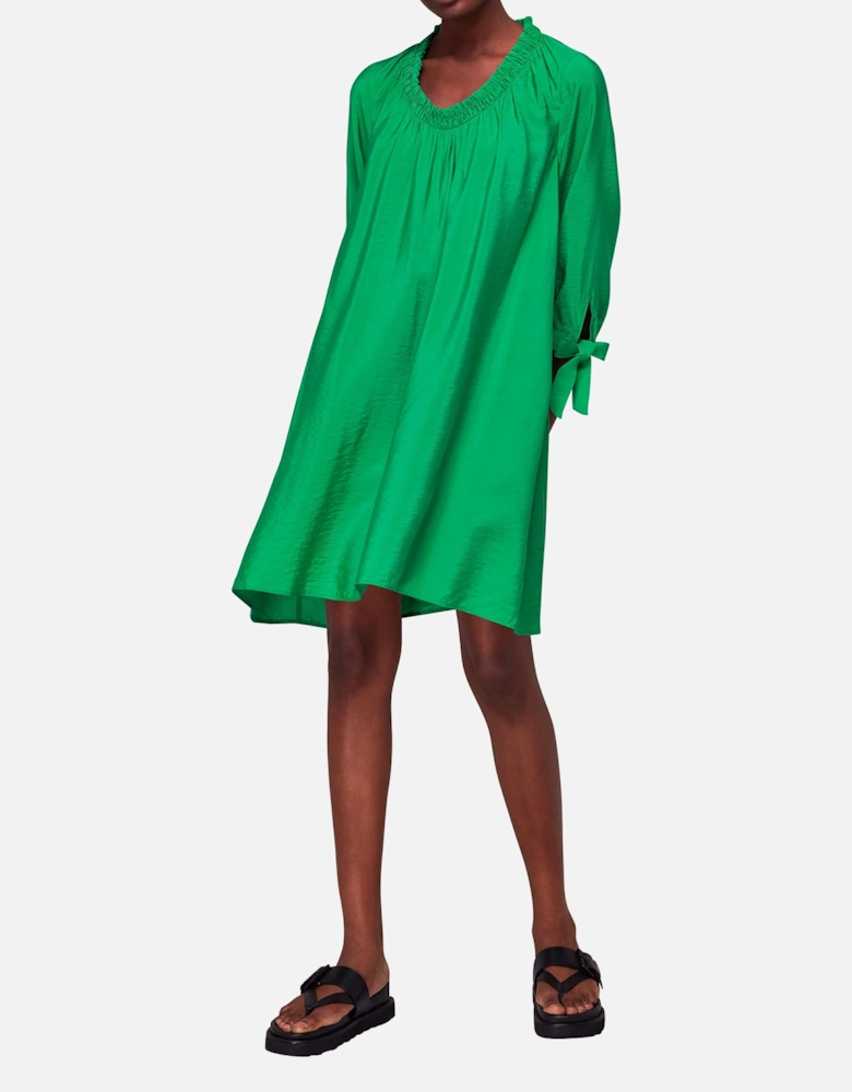 Lydia Gathered Trapeze Dress Plain