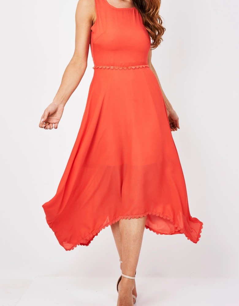 Handkerchief Hem Maxi Dress