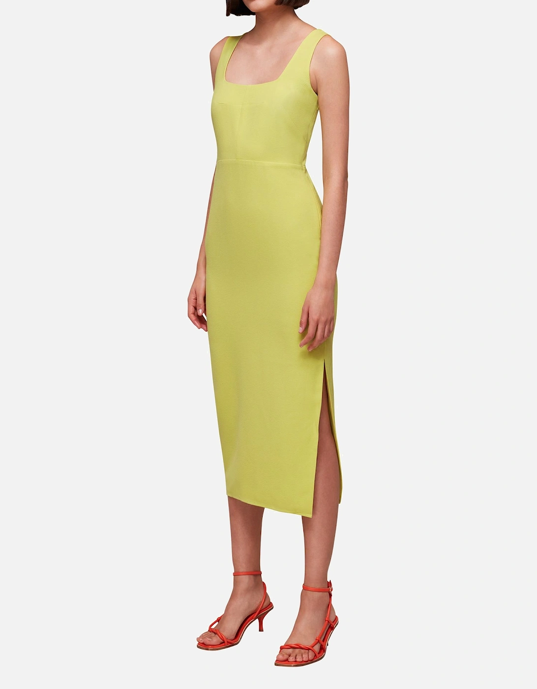 Elenor Square Neck Midi Dress Plain, 2 of 1