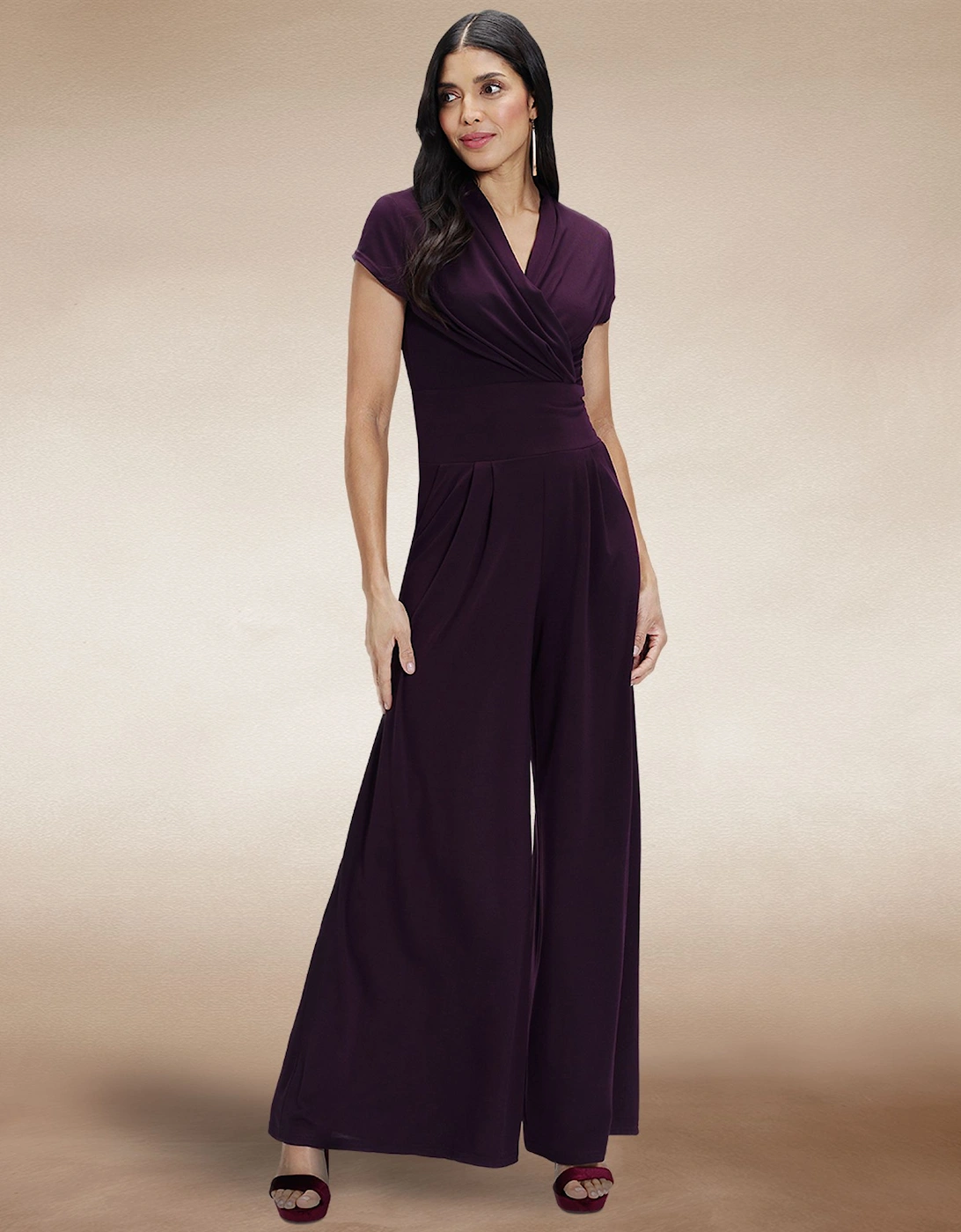 Cap Sleeved Wide Leg Jumpsuit, 2 of 1