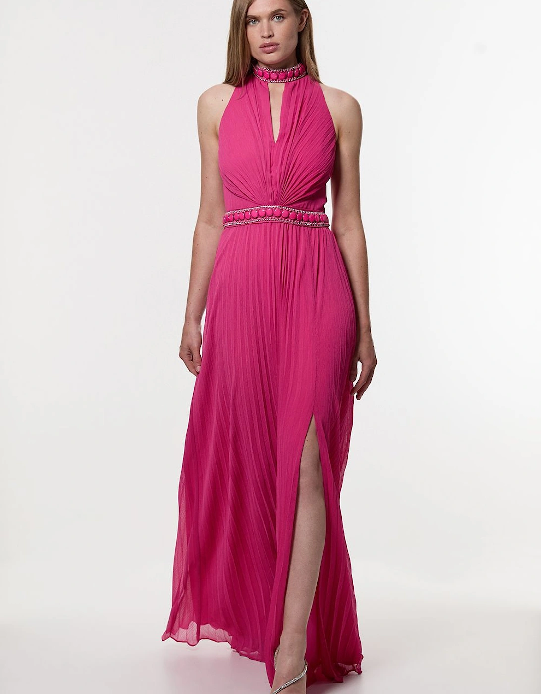 Tall Crystal Embellished Woven Split Maxi Dress, 2 of 1