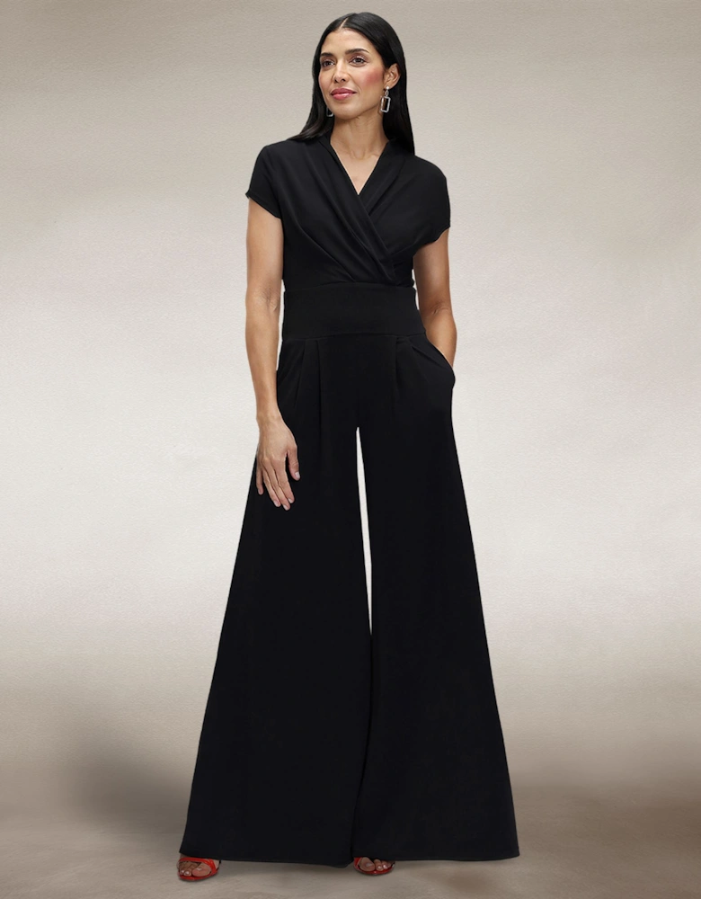 Cap Sleeved Wide Leg Jumpsuit