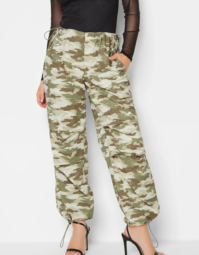 Petite Camo Parachute Trousers