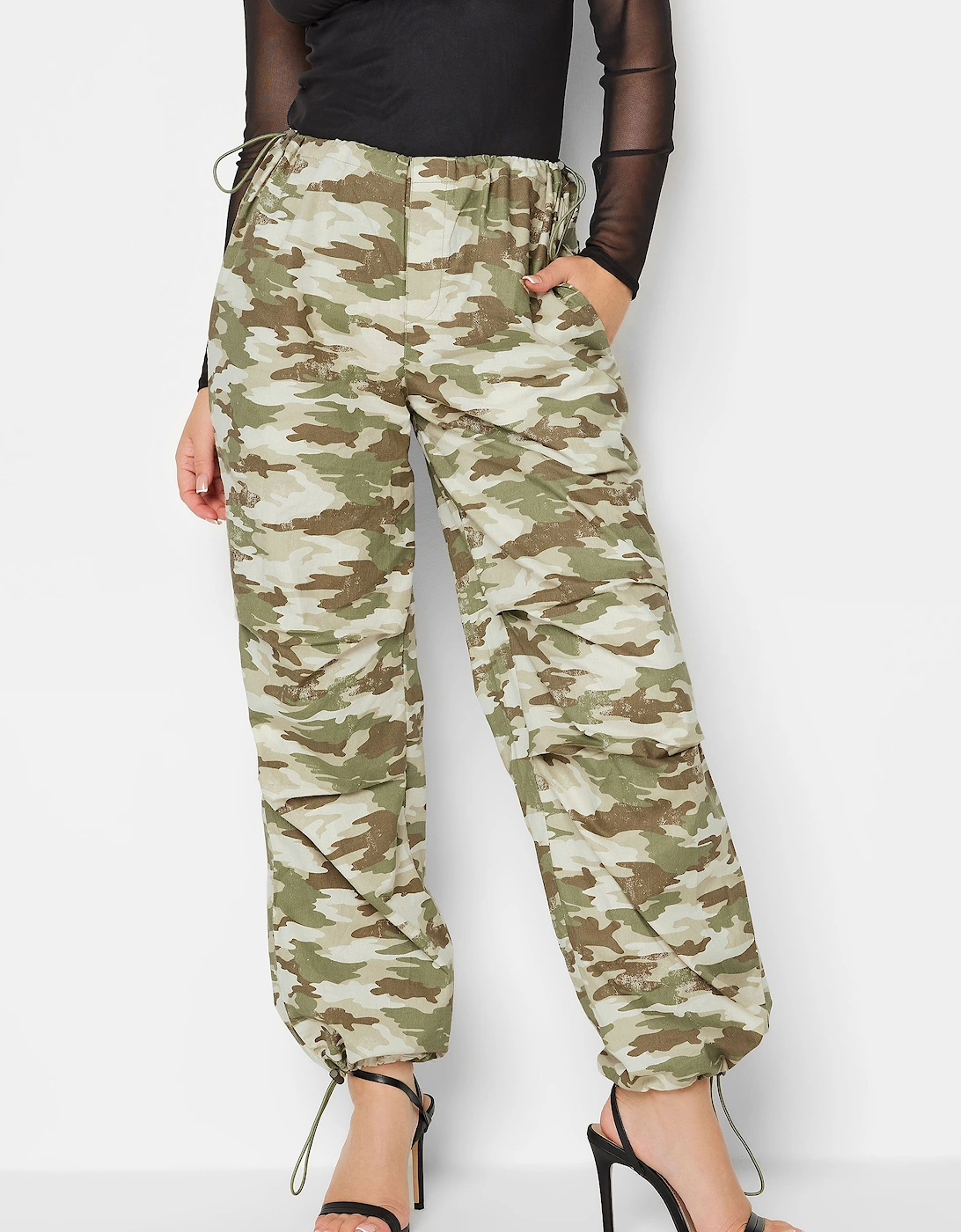 Petite Camo Parachute Trousers, 2 of 1