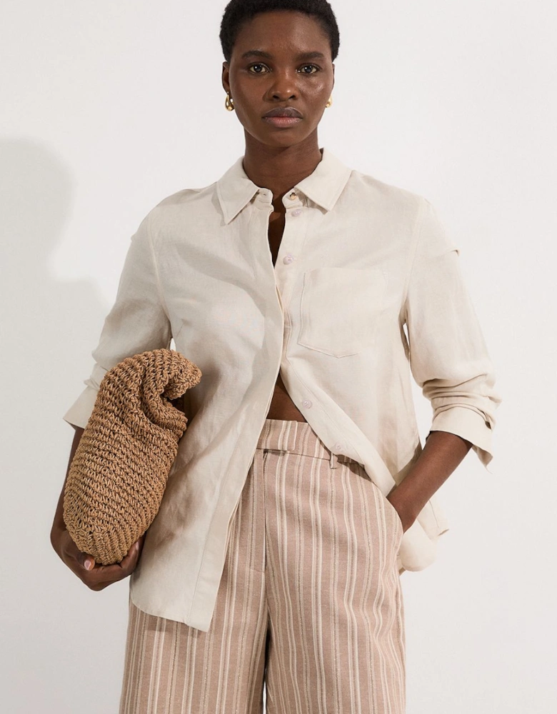 Linen Sparkle Stripe Tailored City Short