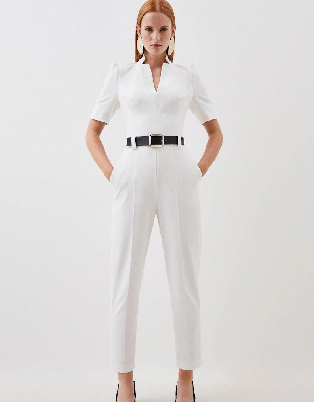 Structured Crepe Forever Belted Jumpsuit, 2 of 1