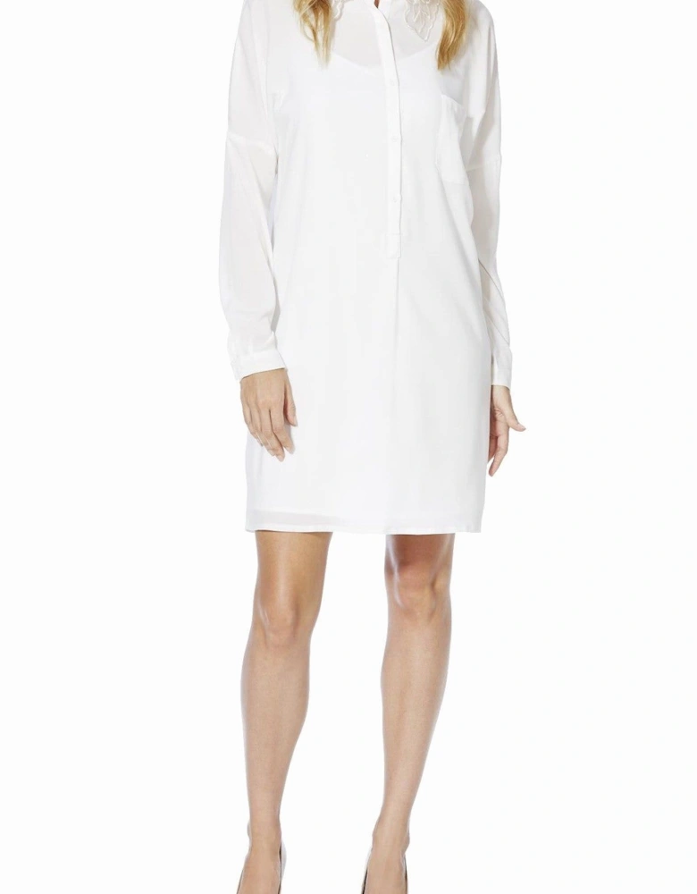 Detailed Collared Shift Dress
