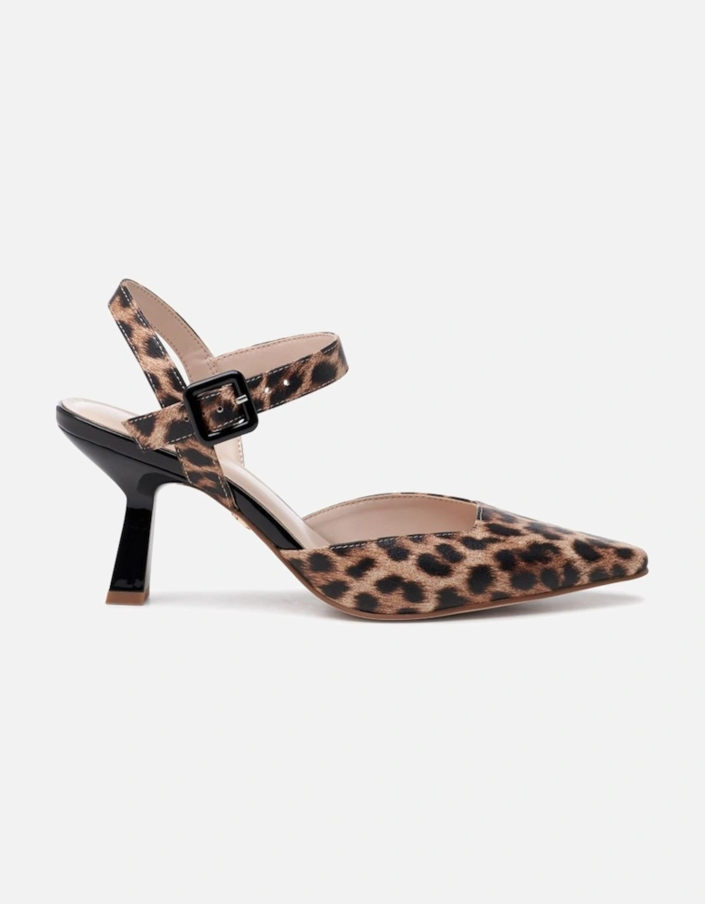 'Tempest' Mid Heel Square Toe Ankle Strap Open Courts