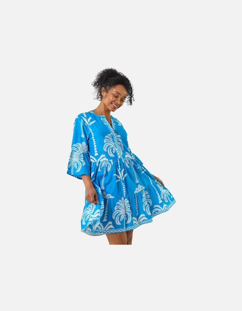 Petite Tropical Tiered Dress