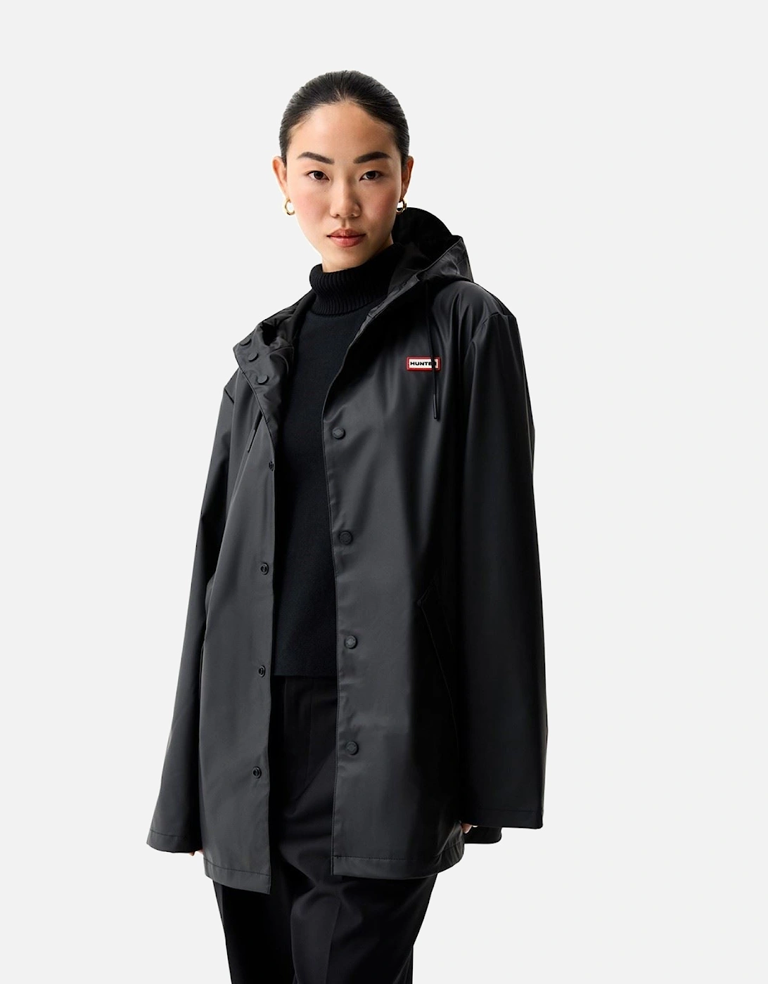 Hunter Jo Parka Unisex Adults Black Rain Jacket - Size: XSL