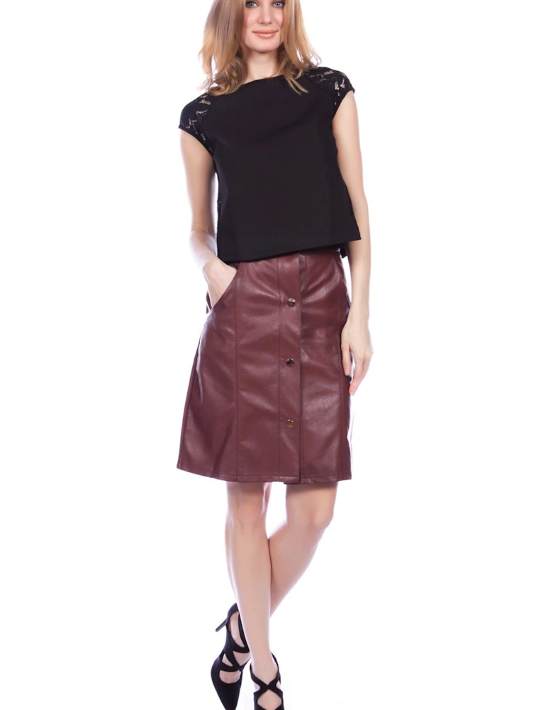 Pencil Skirt with Front Silver Poppers