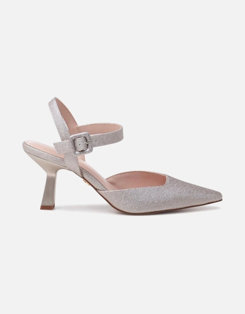 'Tempest' Mid Heel Square Toe Ankle Strap Open Courts