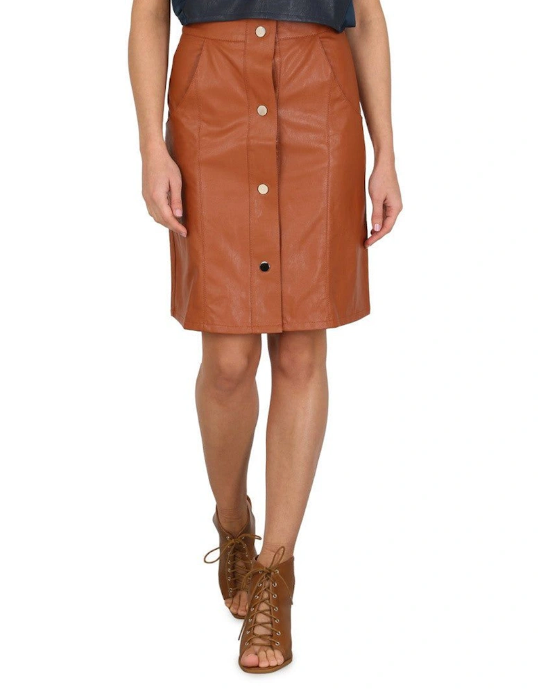 Pencil Skirt with Front Silver Poppers