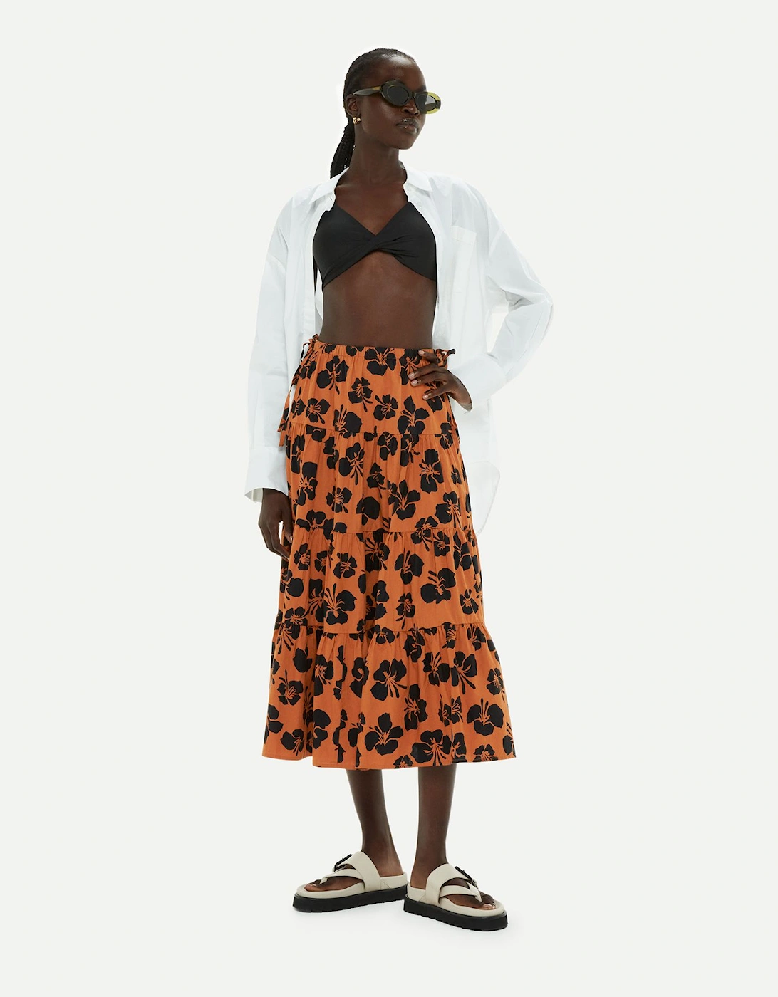 Tropical Floral Tiered Skirt Floral, 2 of 1