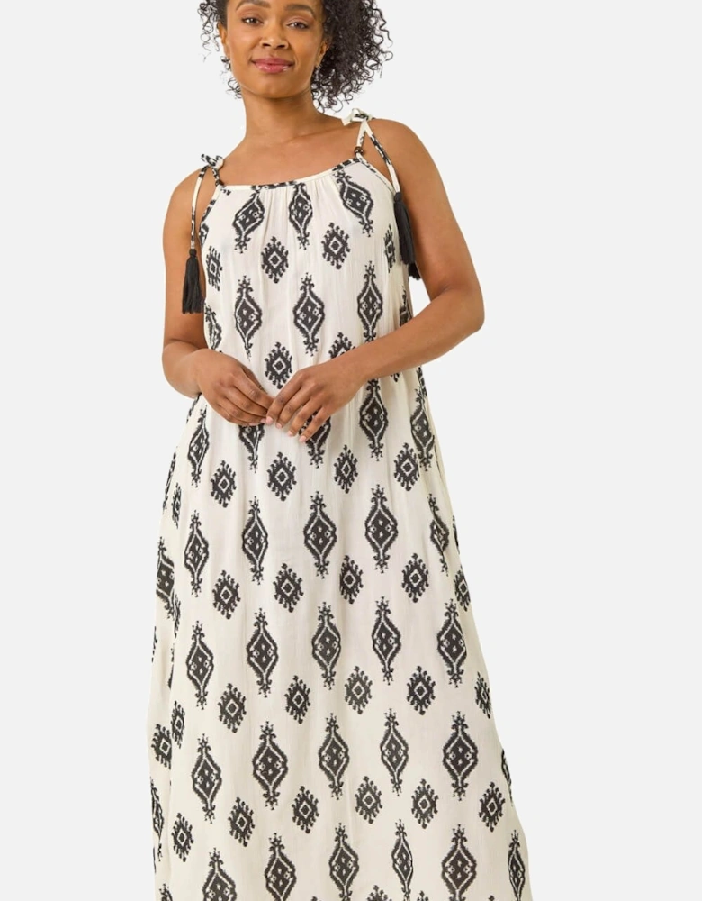 Petite Aztec Print Midi Dress