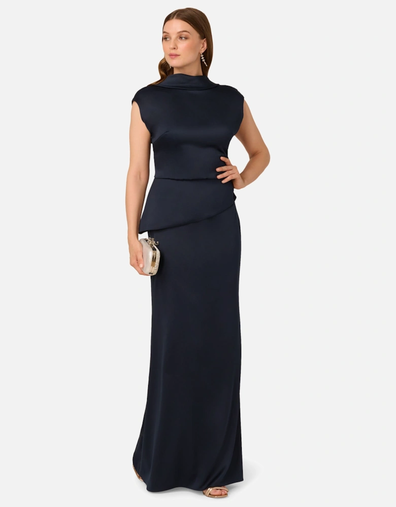 Satin Crepe Midi Dress