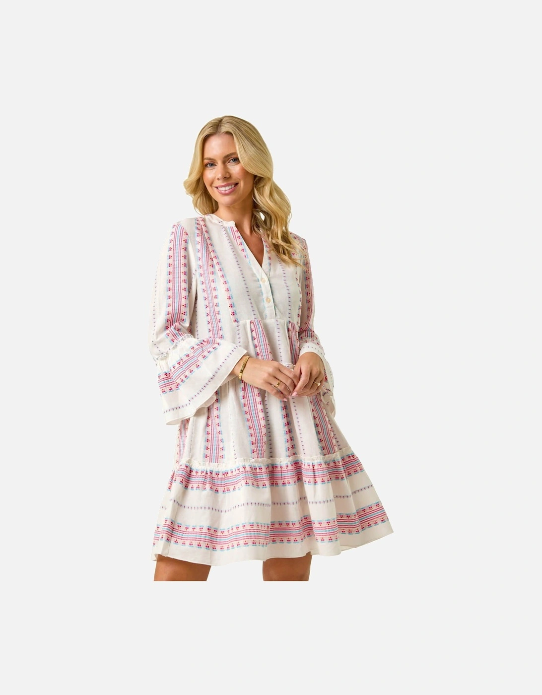 Petite Jacquard Tiered Dress, 2 of 1