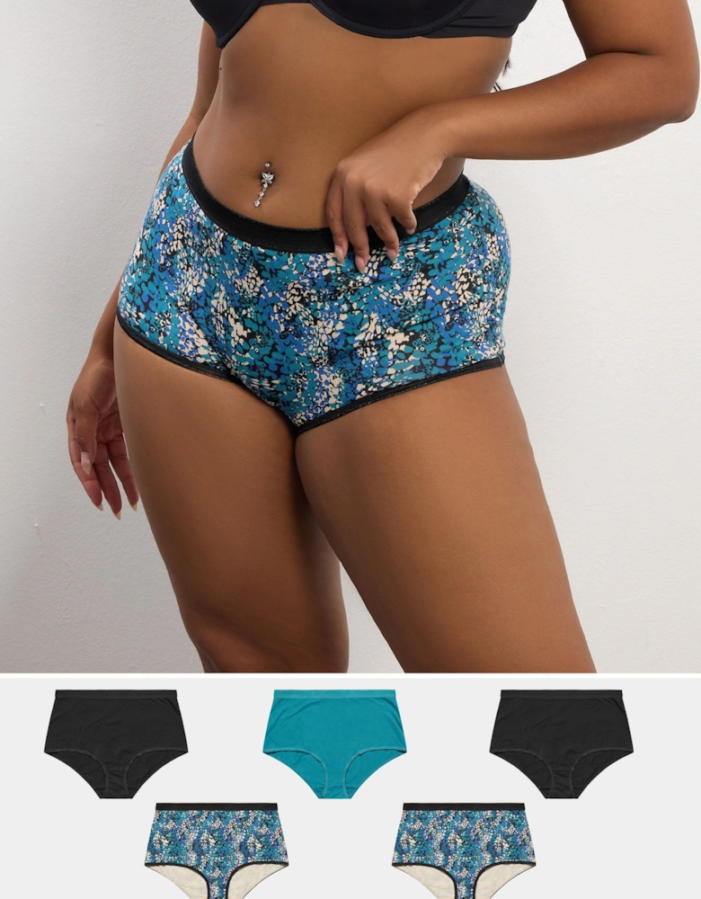 5 Pack Snake Print Full Briefs