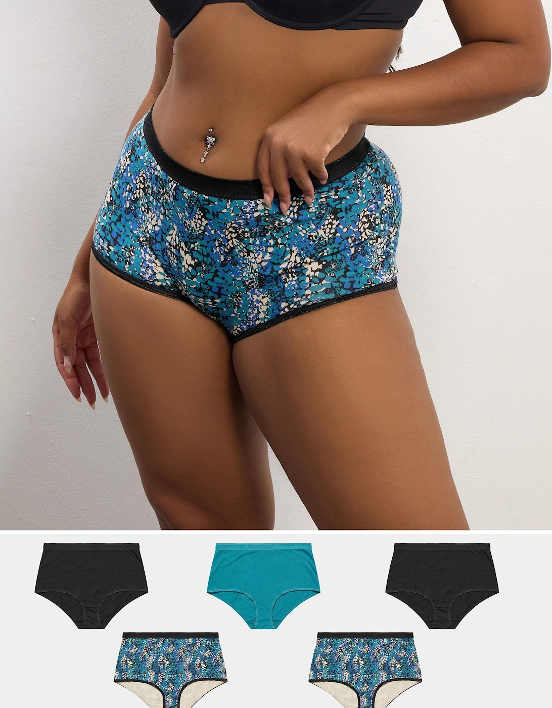 5 Pack Snake Print Full Briefs, 2 of 1