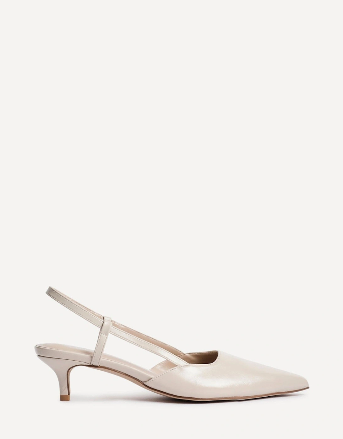 Refined Nude Faux Leather Slingback Kitten Court Heels, 2 of 1