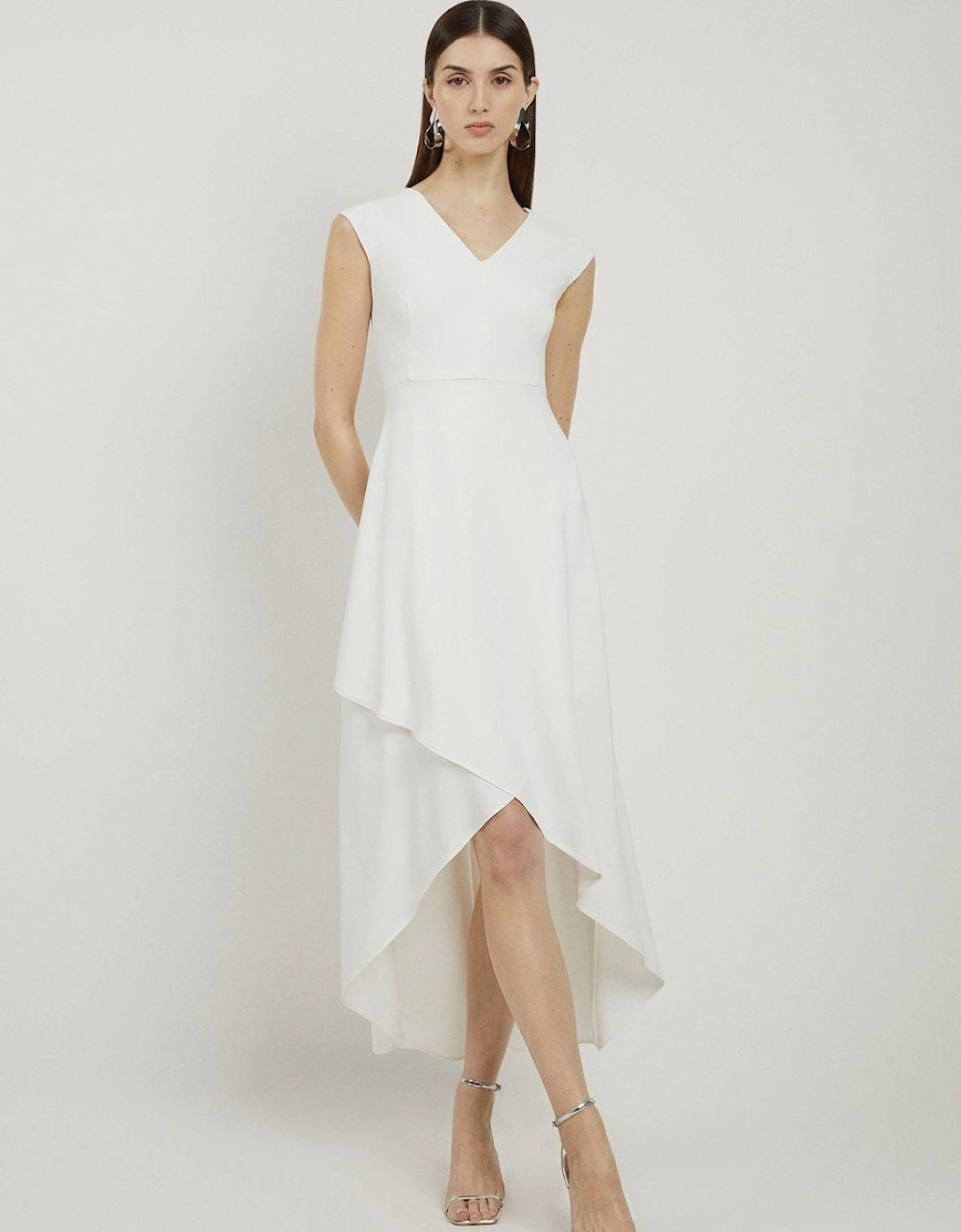 Petite Compact Stretch Viscose Drape Tailored Maxi Dress, 2 of 1