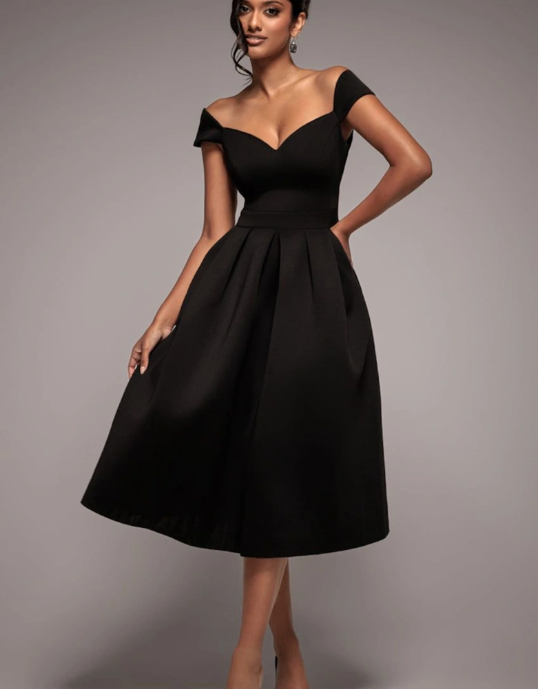 Scuba Foam Skater Midi Dress