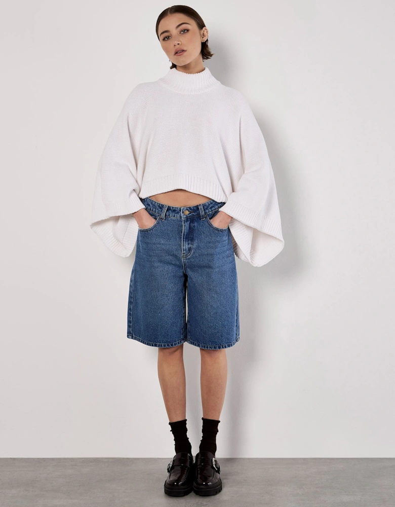Mock Neck Cape Jumper