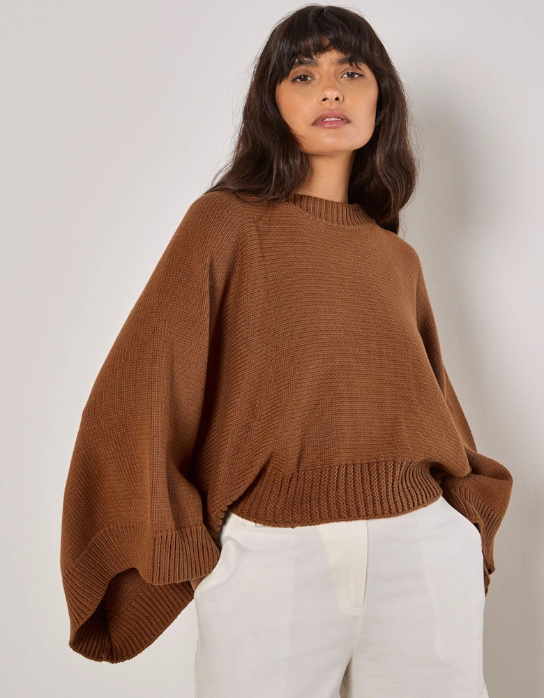 Mock Neck Cape Jumper