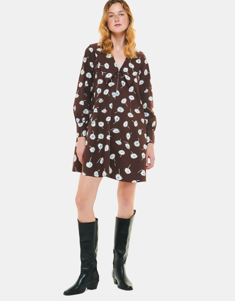 Watercolour Daisy Poplin Dress Floral