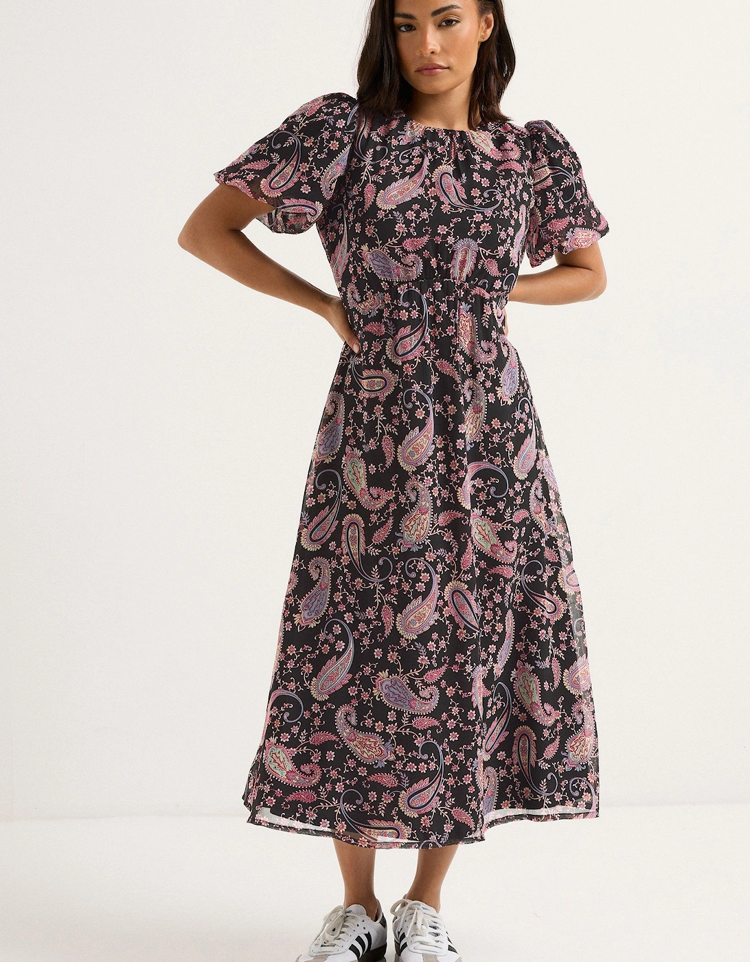 Petite Chiffon Paisley Dress, 2 of 1
