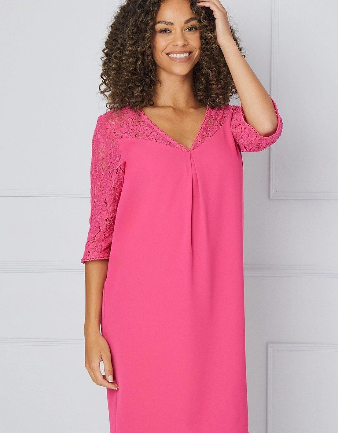 Lace Ruffle Sleeve Shift Dress, 2 of 1