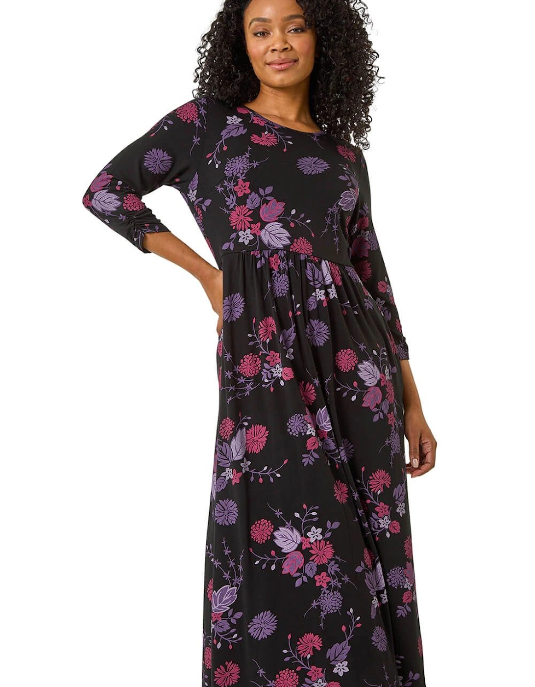 Petite Floral Stretch Midi Dress, 2 of 1
