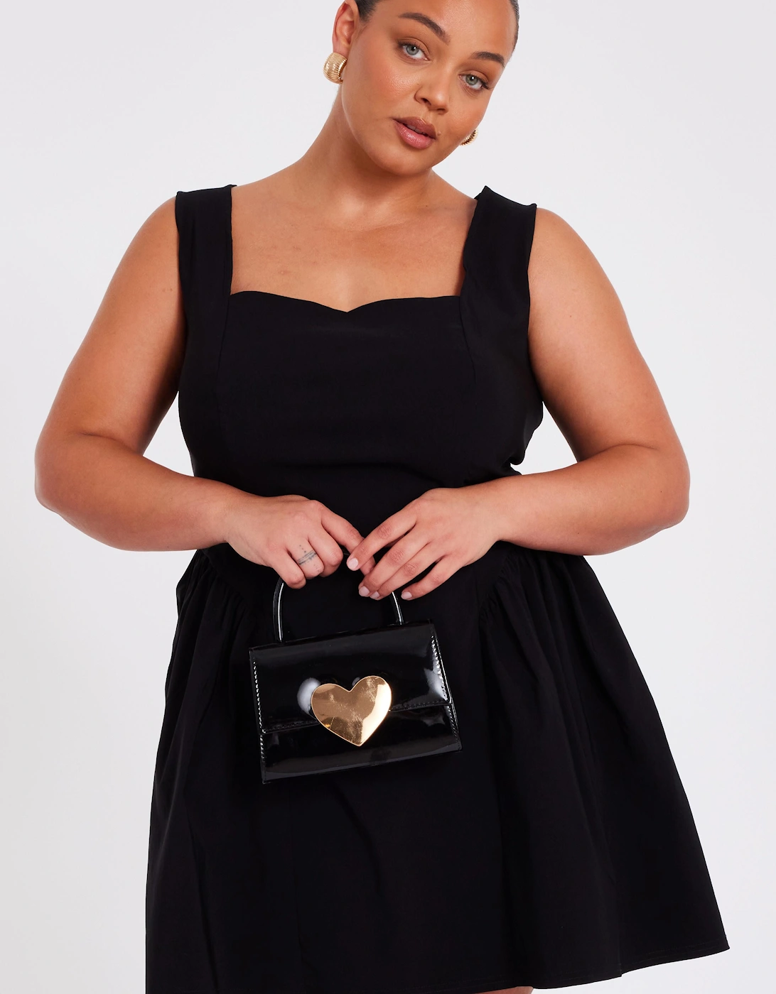 Black Curve Drop Waist Mini Dress, 2 of 1