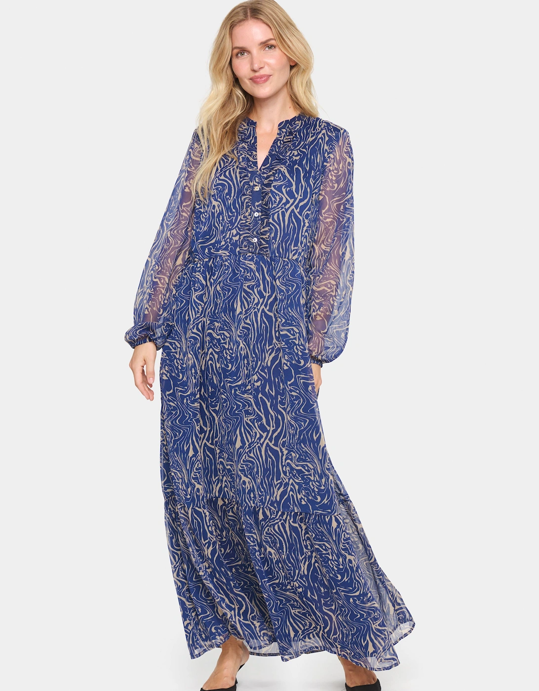 ValerieSZ Notch Neck Chiffon Maxi Dress, 2 of 1