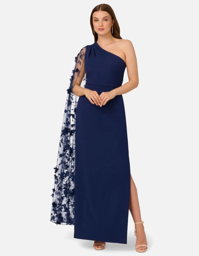 Crepe One Shoulder Dress