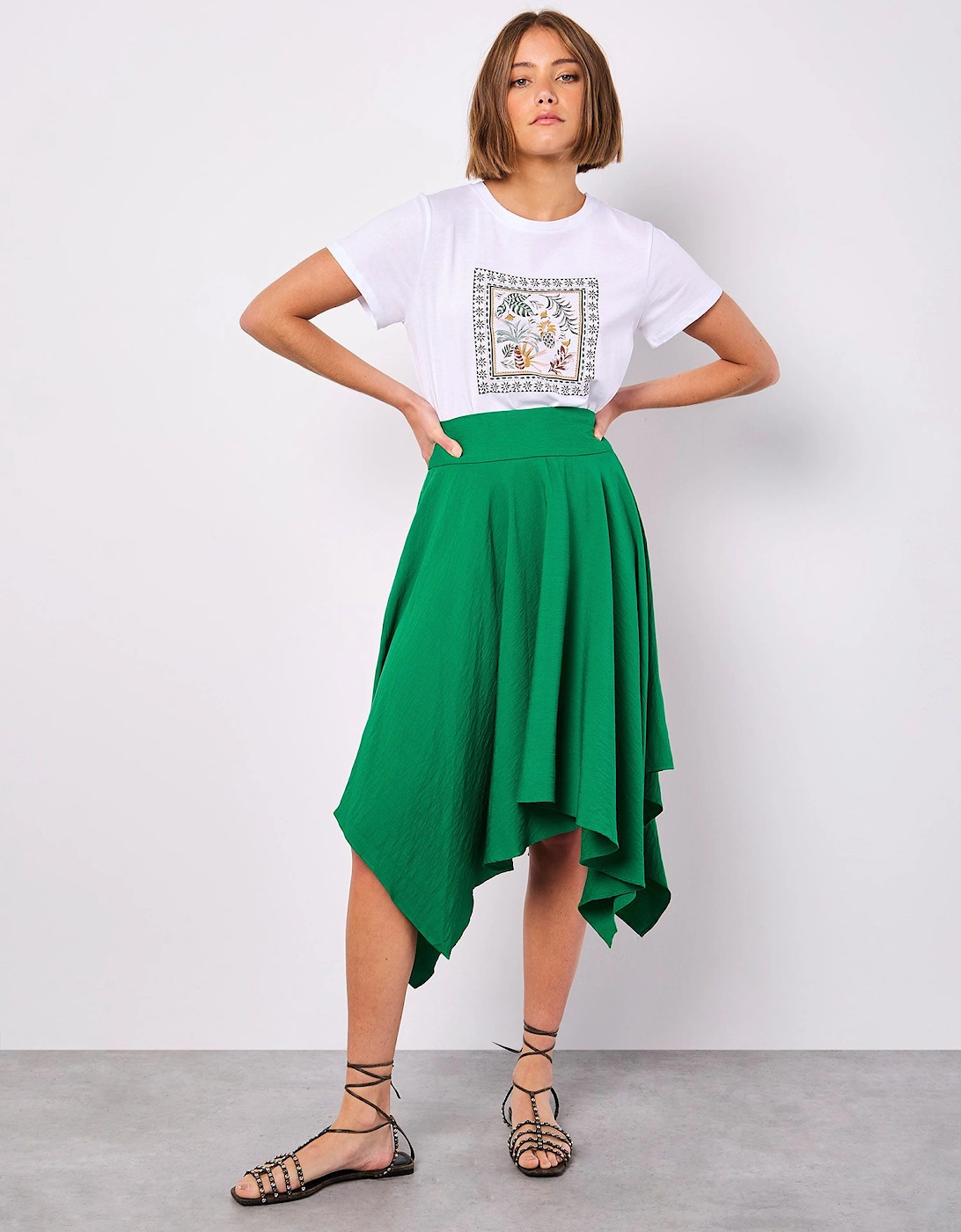 Hanky Hem Belted Midi Skirt, 2 of 1