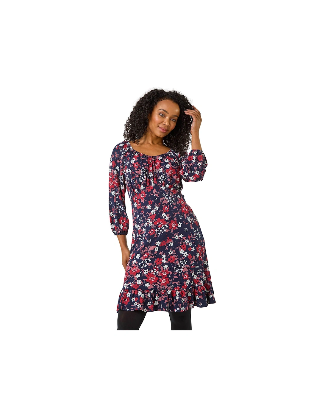 Petite Gathered Floral Dress, 2 of 1