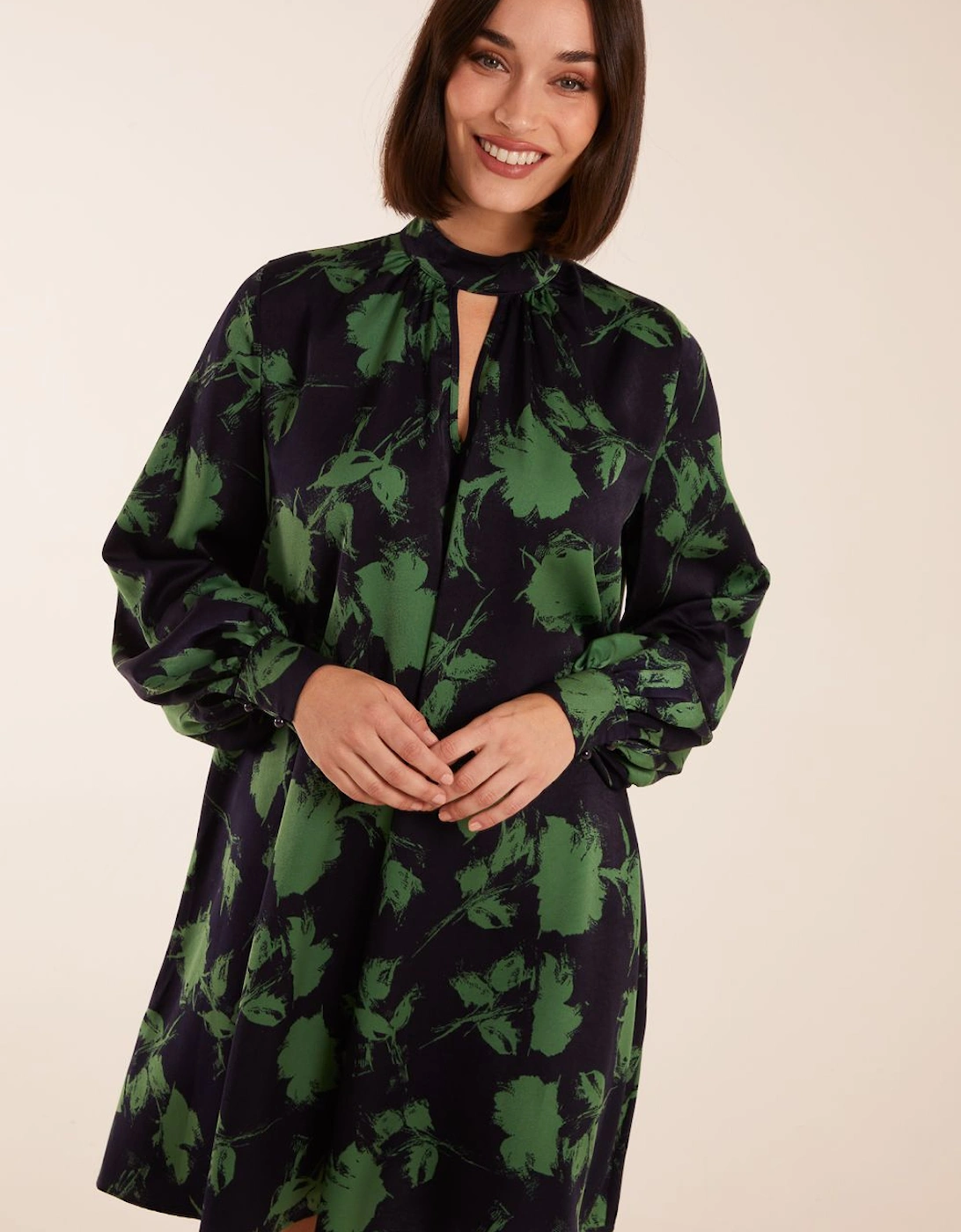 Abstract High Neck Keyhole Shift Dress, 2 of 1