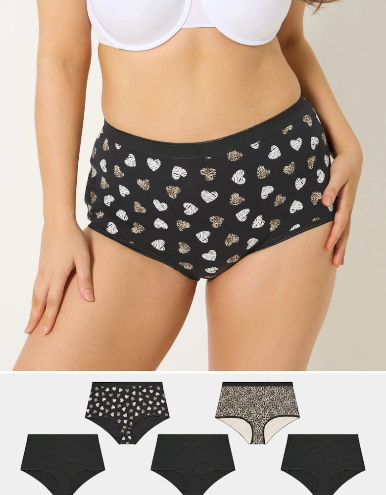 5 Pack High Waisted Full Briefs