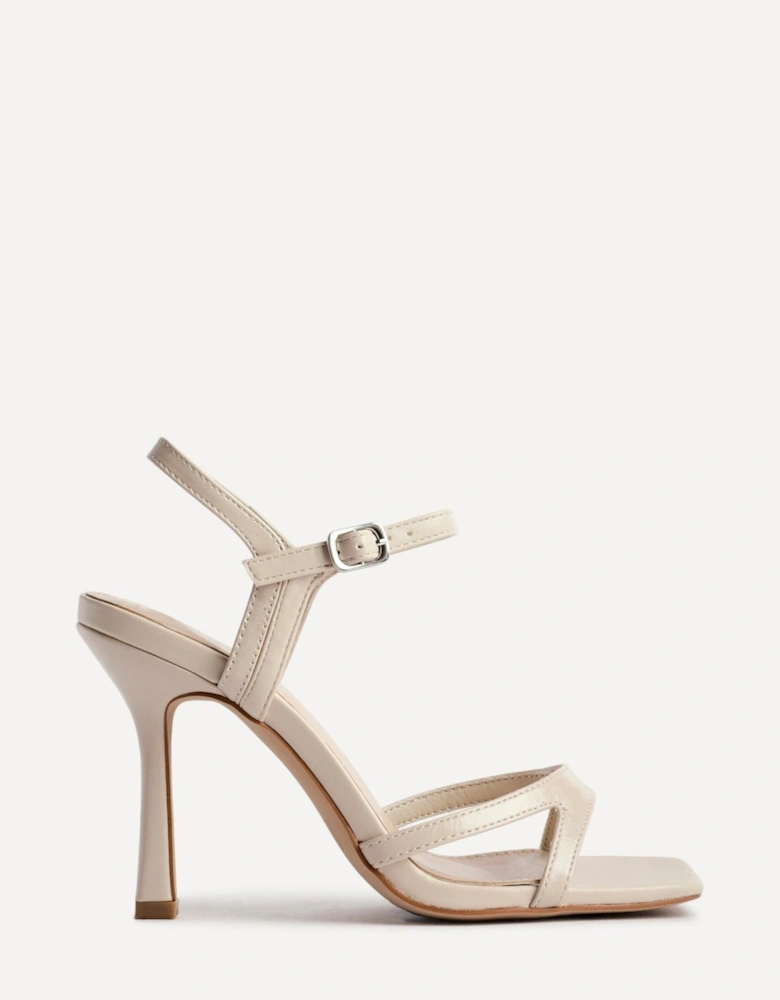 Empress Nude Faux Leather Stiletto Heeled Sandals