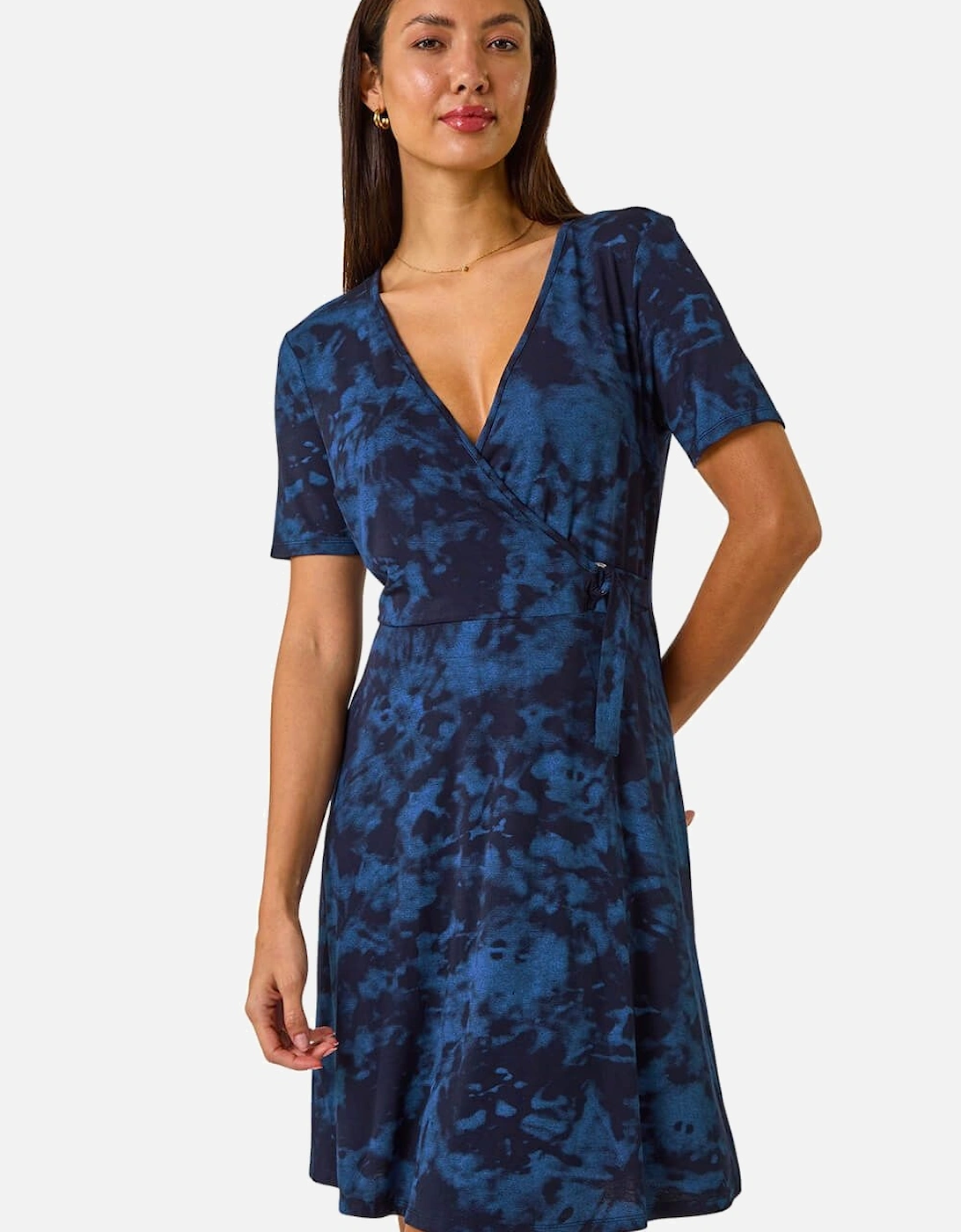 Stretch Tie Dye Buckle Wrap Dress, 2 of 1