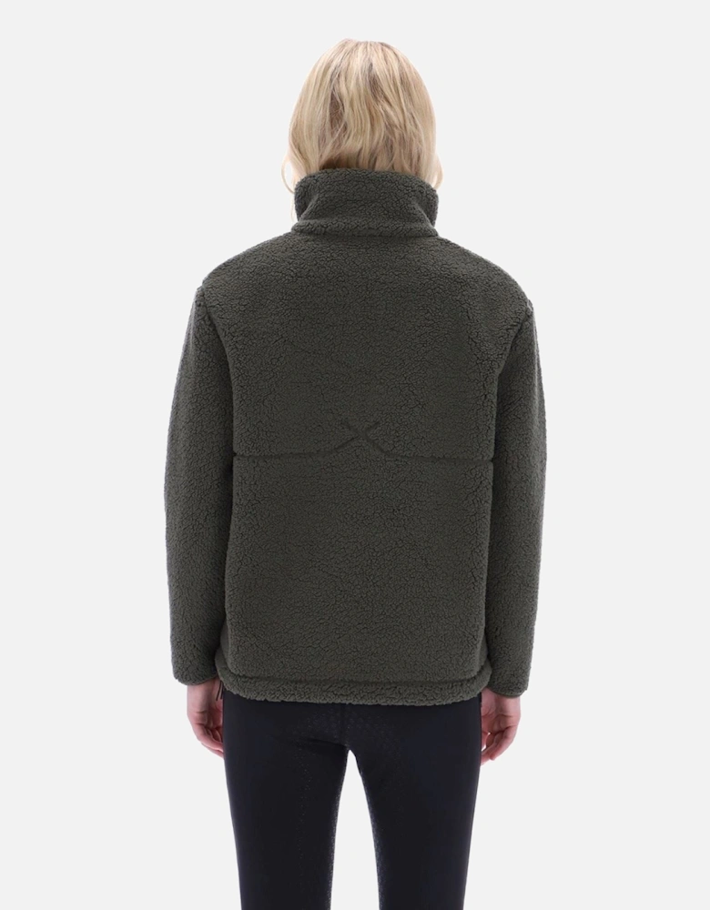 Tiorga 1/4 Zip Borg Fleece Polyester Men's Green Zip Neck Pullovers