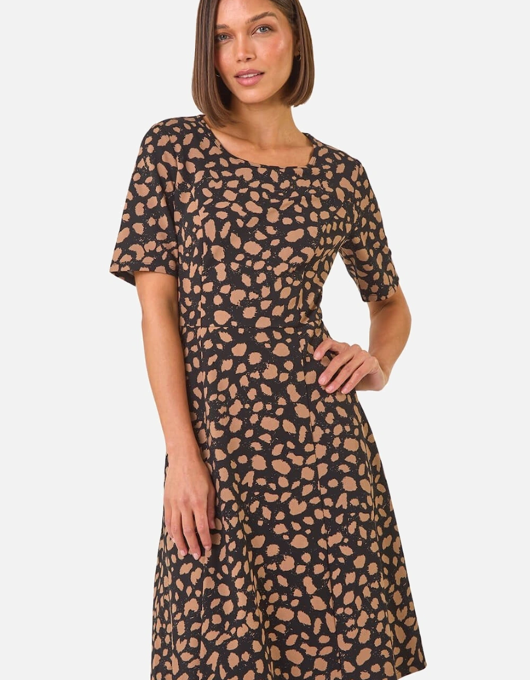 Spot Print Panel Midi Dress, 2 of 1
