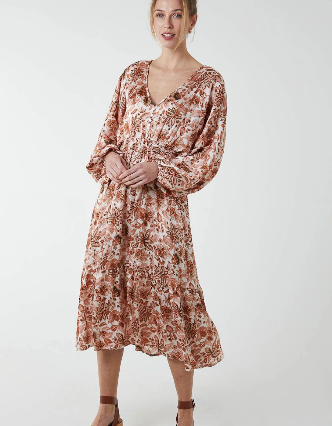 Balloon Sleeve Midi Dress, 2 of 1