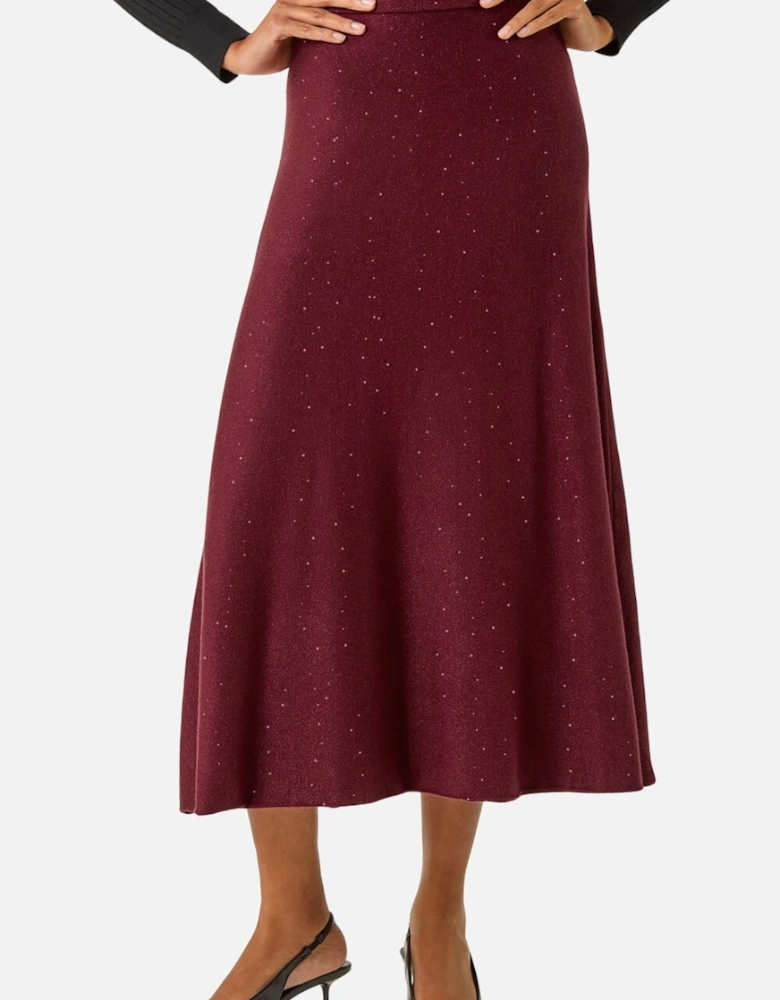 Shimmer Knit Midi Skirt